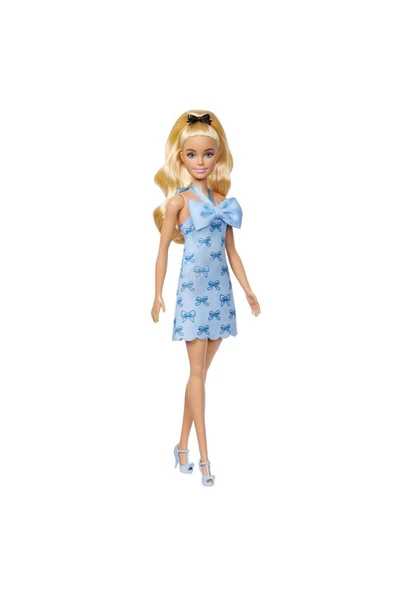Barbie Mavi Fiyonklu Elbiseli Fashionistas Bebeği HYT93 ürün görseli 1