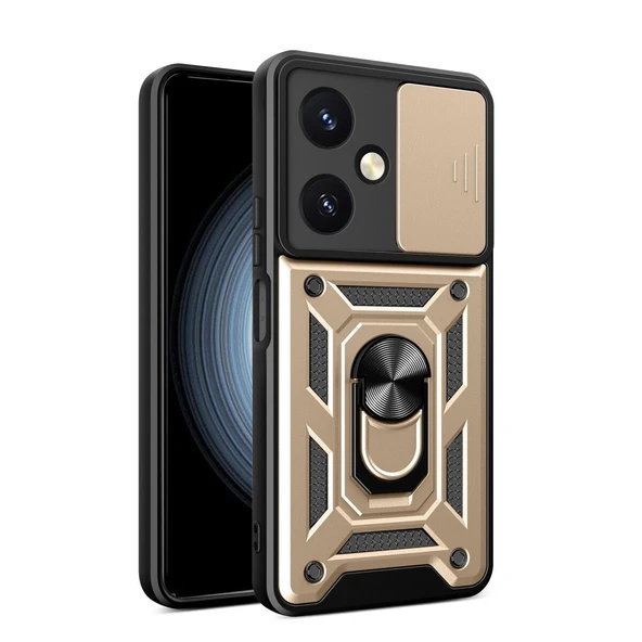 Vivo Y27 Kılıf Pars Lens Yüzüklü - Gold ürün görseli 1