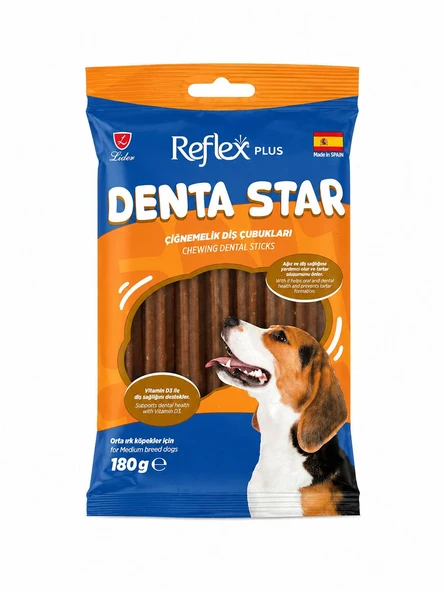 Reflex Plus Denta Star Diş Sağlığı Destekleyici Orta Irk Köpek Ödül Maması 180 Gr ürün görseli 1