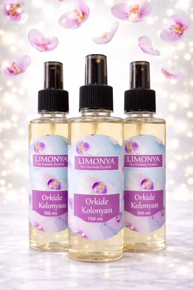 LIMONYA Orkide Kolonyası 150 ml x 3 Adet | 60° Sprey Kolonya Seti Kalıcı Ferah Koku ürün görseli 1