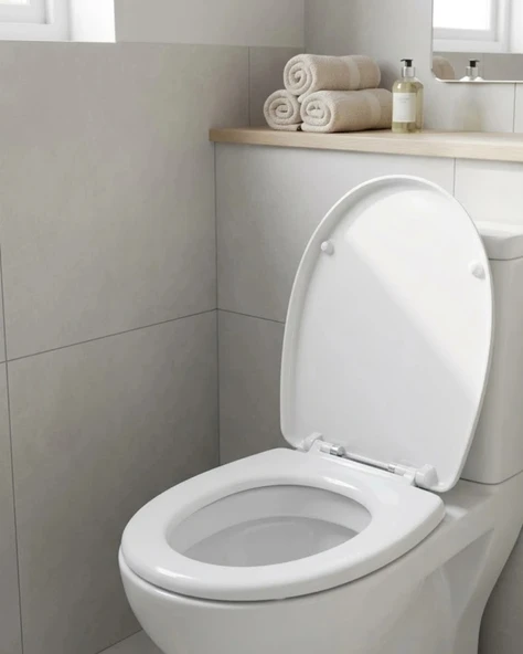 Dayanıklı Klozet Kapağı Universal Model Kolay Kurulum Hijyenik Banyo Ürünü ürün görseli 1