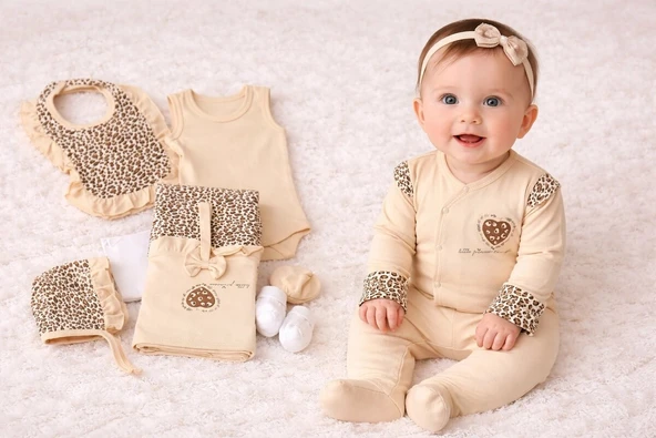 Leopar Desenli 8'li Yeni Doğan Seti ürün görseli 1