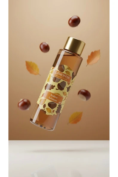 LIMONYA Premium Kestane Kolonya 400 ml - Altın Kapaklı Lüks Görünümlü Şişe ürün görseli 1