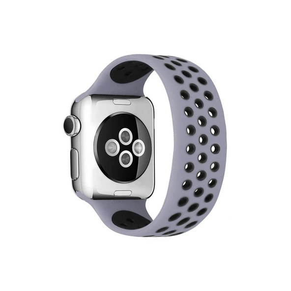 Watch 38mm Ayarlı Delikli Kordon - Gri-siyah ürün görseli 1