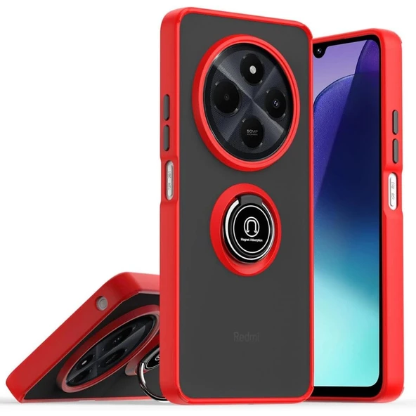 Realme C75 4g Kılıf Montreal Yüzüklü Kapak - Kırmızı ürün görseli 1
