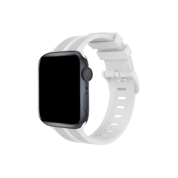 Watch 38mm Kr408 Çizgili Kordon - Beyaz ürün görseli 1