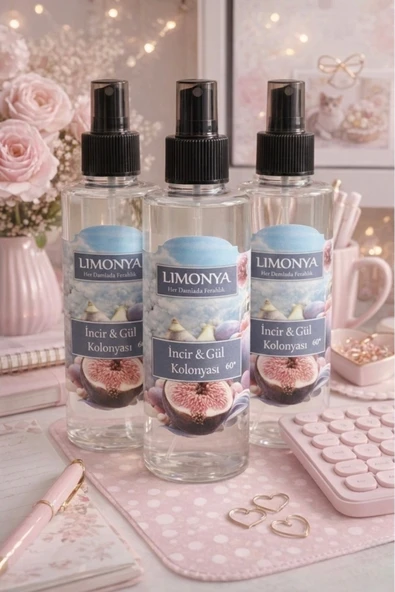 LIMONYA İncir & Gül Kolonyası Seti (3 x 150 ml) 60 Derece - 3'lü Avantaj Paketi ürün görseli 1