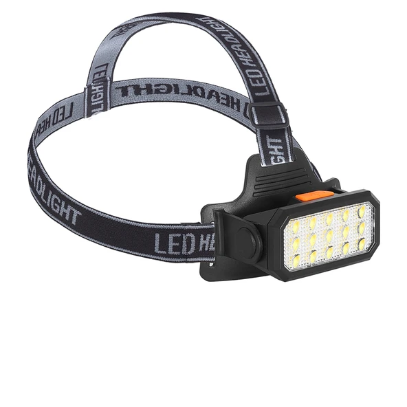 15 LEDLİ SARI / BEYAZ ŞARJLI KAFA LAMBASI WATTON WT-652 - Resim 5