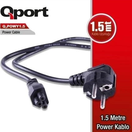Qport Q-Powy1.5 1.5mt Notebook Power Kablo ürün görseli 1