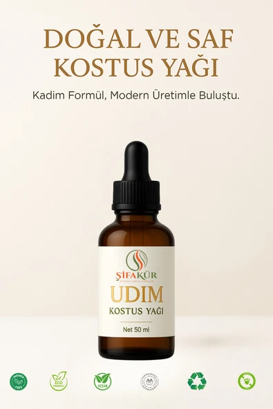 Şifakür UDİM Udi Hindi Kostus Cilt Bakım Yağı Doğal Saf Bitkisel Formül 50ml ürün görseli 1