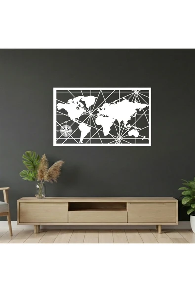 EckDekor Global Network (Küresel Ağ) Lazer Kesim Ahşap Duvar Dekoru ürün görseli 1