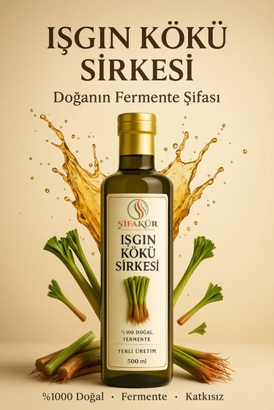 Şifakür Işgın Kökü Sirkesi 500ml Doğal Fermente Katkısız Mutfak ve İçim ürün görseli 1