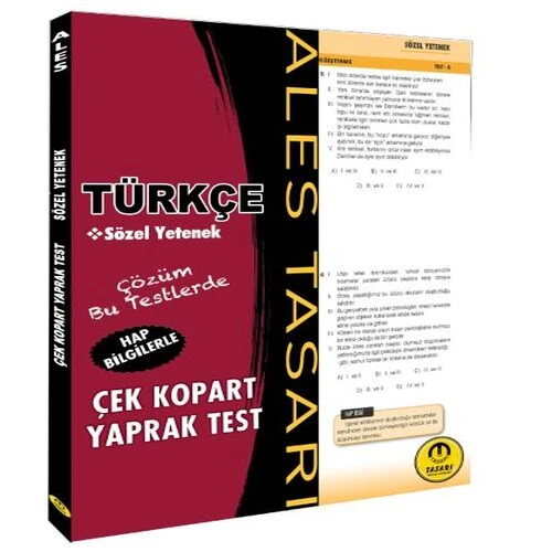 Tasarı ALES Türkçe Sözel Yetenek Yaprak Test Çek Kopart ürün görseli 1