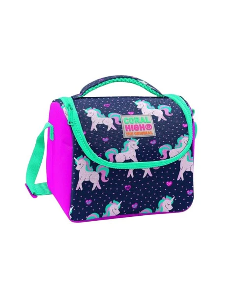 Coral High Unicorn Desenli Thermo Beslenme Çantası 11727 ürün görseli 1