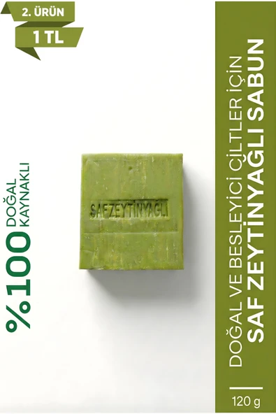 Şifakür Saf Zeytinyağlı Sabun E Vitamini Gliserinli Cilt Saç Nemlendirici Bakım 120g ürün görseli 1