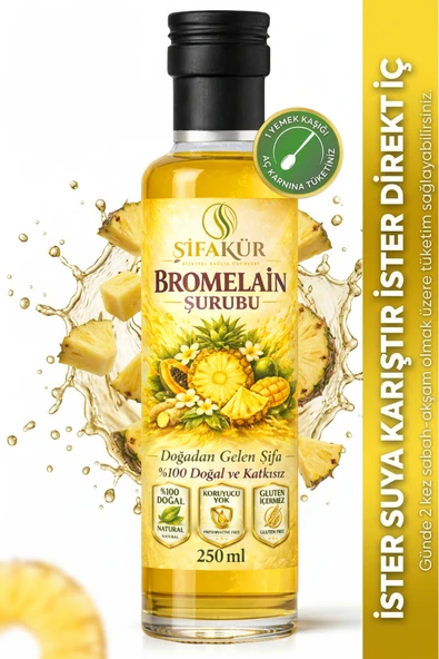 Şifakür Bromelain Şurubu Ananas L-Karnitin C Vitamini 250ml Günlük Destek ürün görseli 1