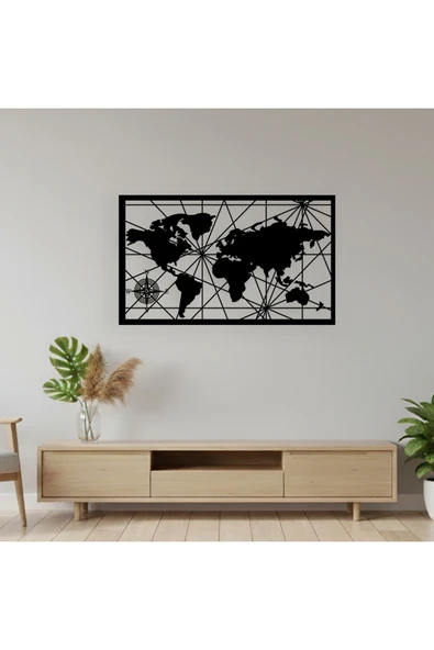 EckDekor Global Network (Küresel Ağ) Lazer Kesim Ahşap Duvar Dekoru ürün görseli 1