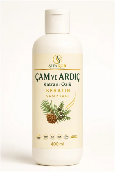 Şifakür Çam Ardıç Katranlı Keratin Şampuan Kepek Karşıtı Tuzsuz 400ml - Resim 6