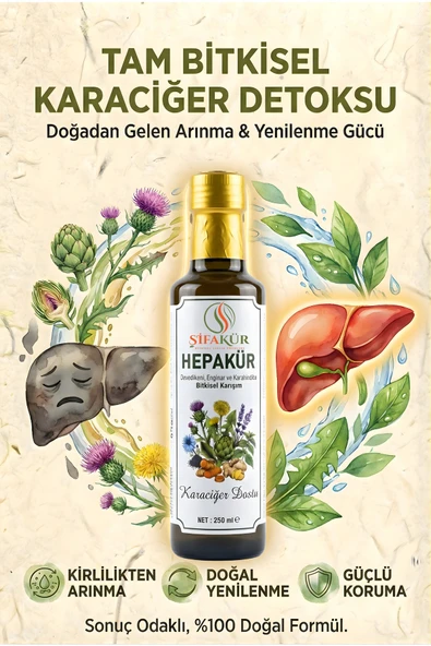 Şifakür Hepakür Sıvı Ekstrakt Devedikeni Enginar Karahindiba Karaciğer Desteği 250ml ürün görseli 1