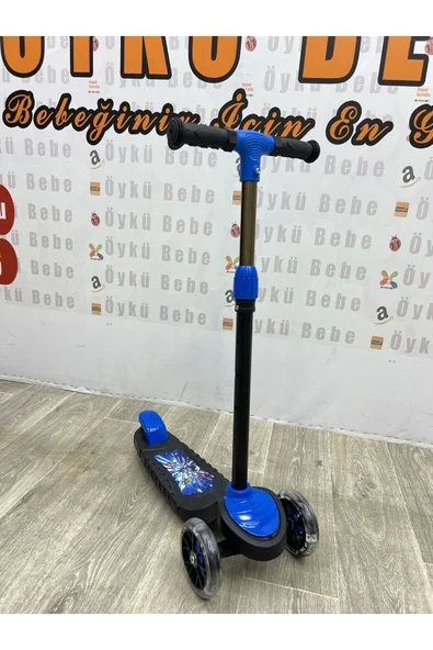 ÖYKÜ BEBEK DUNYASI Led Işıklı 3 Tekerlekli Yükseklik Ayarlı Scooter +3 Yaş 40Kg Kapasiteli ürün görseli 1