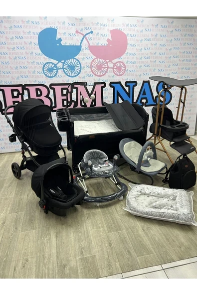 bebemnas Yeni Doğan Bebek Çeyiz Seti Full Set (bebek arabası-çanta-puset-yürüteç-beşik-anakucağı-salıncak) ürün görseli 1