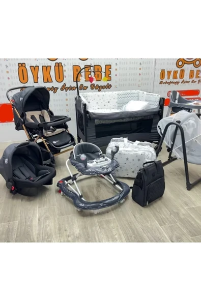 ÖYKÜ BEBEK DUNYASI BEBEK SETİ+BEBEK ARABASI+PARK BEŞİK +ANAKUCAĞI +MAMA SANDALYESİ +UYKU SETİ +YÜRÜTEÇ + ANNE BEBEK ÇAN ürün görseli 1