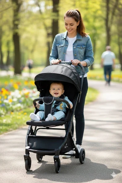 ÖYKÜ BEBEK DUNYASI Yeni Nesil Kabin Boy Bebek Arabası Babycare Bagaj Seyahat Sistem Kışlık Ayak Örtüsü Yağmurluk Hediye ürün görseli 1
