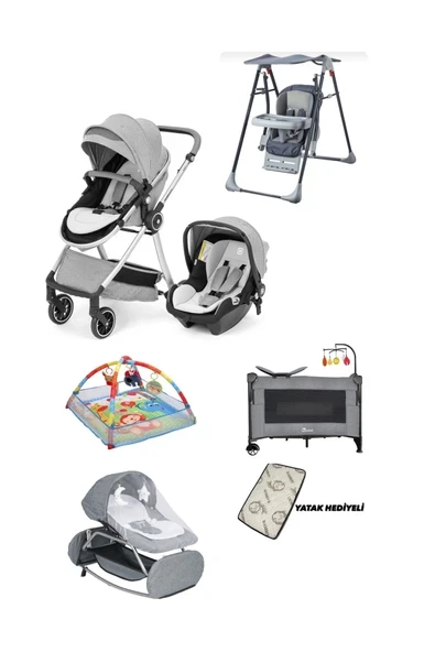 ÖYKÜ BEBEK DİYARI YENİ DOĞAN LÜX ÇEYİZ SETİ KRAFT OYUN HALISI VE YATAK HEDİYELİ- FULL SET ürün görseli 1