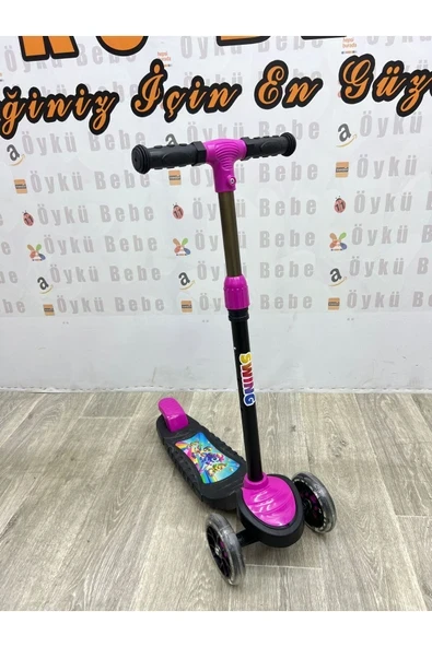 ÖYKÜ BEBEK DUNYASI Led Işıklı 3 Tekerlekli Yükseklik Ayarlı Scooter +3 Yaş 40Kg Kapasiteli ürün görseli 1