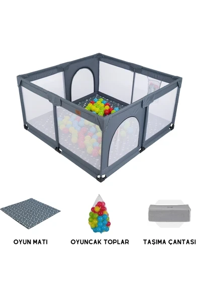 Mamma Öykü Bebe Basket Potalı Kale Güvenli Bebek Ve Çocuk Oyun Alanı OyunPark 122x180 Oyun Matı Ve Topları ürün görseli 1