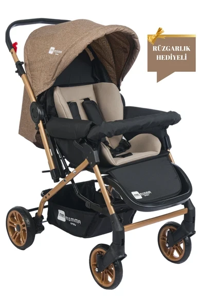 Mimma Baby Olympus Gold Kahve Çift Yönlü Bebek Arabası Taşıma ürün görseli 1