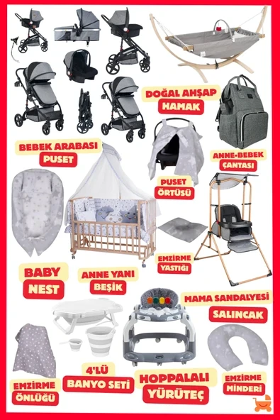 ÖYKÜ BEBEK DUNYASI Truva Doğal Ahşap Yeni Doğan Bebek Çeyiz Seti (30 Parça) Ailelere Güven Bebeklere Konfor ürün görseli 1