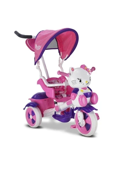 BabyHope Kız Bebek Pembe 2020 Model Çantalı Kety Üç Teker Ebeveyn Kontrollü Arkadan Itmeli Bisiklet 135 ürün görseli 1