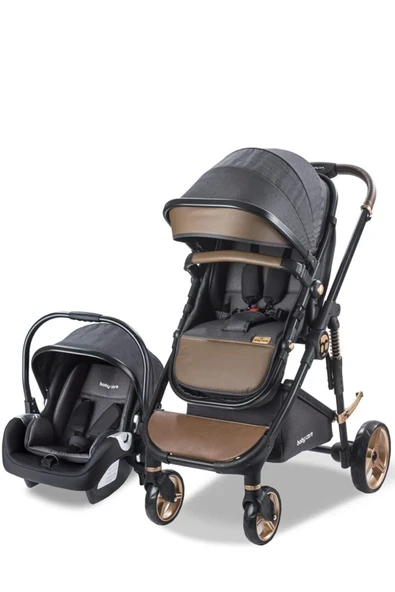 Baby Care Bc 420 Colarado Cross Travel Pusetli Amortisörlü Bebek Arabası Kahve Siyah ürün görseli 1