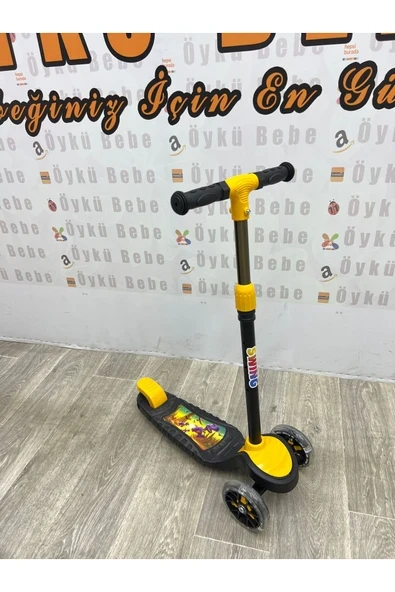 ÖYKÜ BEBEK DUNYASI Led Işıklı 3 Tekerlekli Yükseklik Ayarlı Scooter +3 Yaş 40Kg Kapasiteli ürün görseli 1
