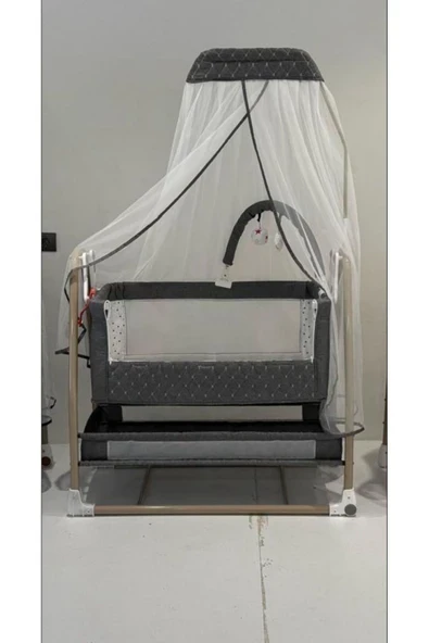 ÖYKÜ BEBEK DUNYASI MÜZİKLİ DÖNENCE HEDİYELİ ANNE YANI SALLANIR - SABİTLENİR BEŞİK ürün görseli 1