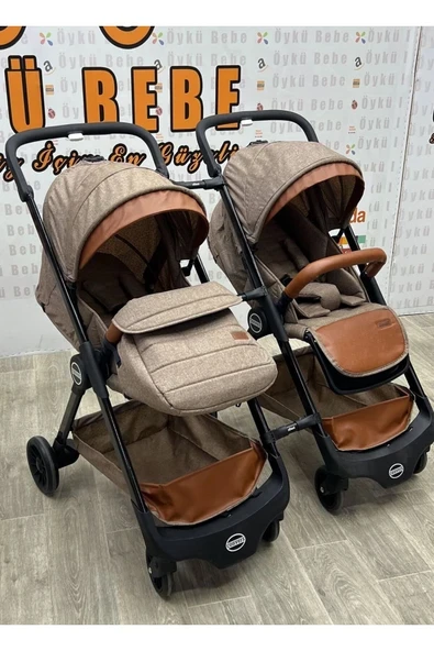 ÖYKÜ BEBEK DUNYASI Neva Yeni Nesil Çift Yönlü Kabin Boy İkiz Bebek Arabası Tek Elle Katlanılabilen Seyahat Sistem Araba ürün görseli 1
