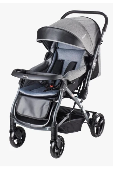 Baby Care Babycare Bc65 Capron Lüx Çift Yönlü Bebek Arabası Gri ürün görseli 1