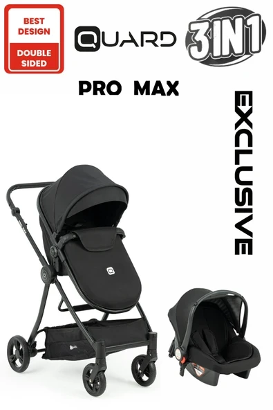 QUARD Promax Travel Sistem Bebek Arabası Siyah ürün görseli 1