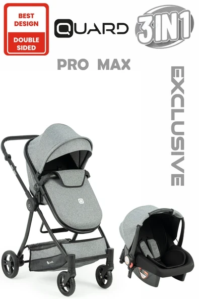 QUARD Promax Travel Sistem Bebek Arabası Gri ürün görseli 1