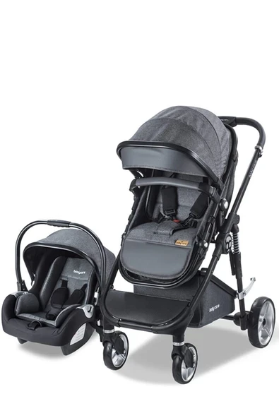 Baby Care Bc 420 Colarado Cross - Travel Pusetli Amortisörlü Bebek Arabası - Gri ürün görseli 1