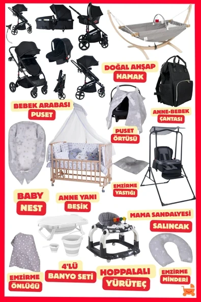 ÖYKÜ BEBEK DUNYASI Truva Doğal Ahşap Yeni Doğan Bebek Çeyiz Seti (30 Parça) Ailelere Güven Bebeklere Konfor ürün görseli 1