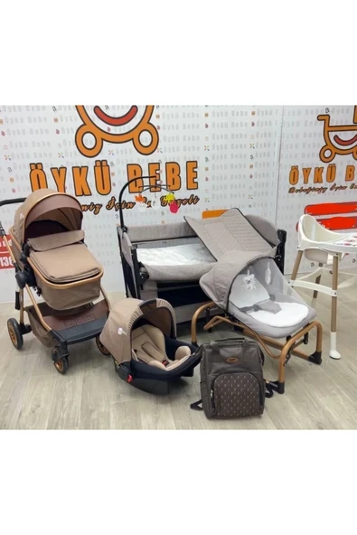 ÖYKÜ BEBEK DUNYASI LİA YENİ DOĞAN SET + BEBEK ARABASI+OTO KOLTUĞU+PARK BEŞIK + MAMA SANDALYESİ +ANADİZİ +ANNE BEBEK ÇAN ürün görseli 1