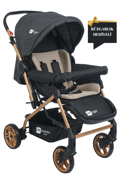 Mimma Baby Olympus Gold Antrasit Çift Yönlü Bebek Arabası Taşıma ürün görseli 1