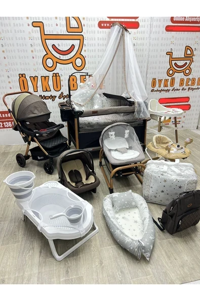 ÖYKÜ BEBEK DUNYASI Quard Yeni? Doğan Bebek Çeyi?z Seti? Full Set Par Beşi?k Uyku Seti? Hedi?yeli? ürün görseli 1