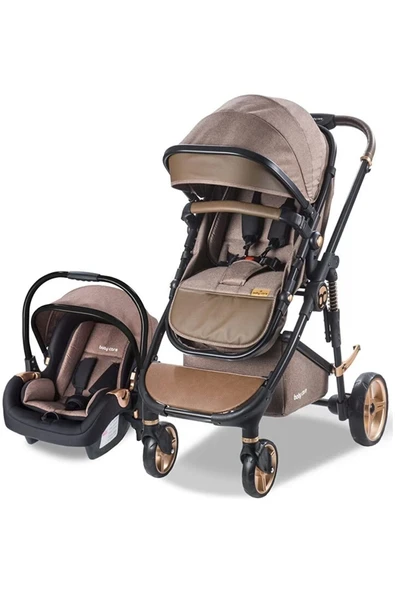 Baby Care Bc420 Colorado Cross Travel Pusetli Amortisörlü Bebek Arabası Kahverengi ürün görseli 1
