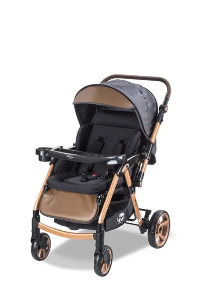 Baby Care Bc 500 Combo Maxi Pro Çift Yönlü Bebek Arabası Gold Siyah ürün görseli 1