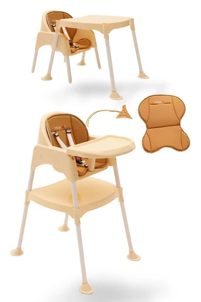 miracool Prime 4in1 Mama Sandalyesi / Çalışma Masalı / Pedli / Krem ürün görseli 1