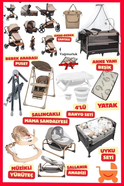 ÖYKÜ BEBEK DUNYASI FlexOptima Yeni Doğan Bebek Çeyiz Seti (22Parça) Sevgiyle Büyüyen Minikler İçin ürün görseli 1