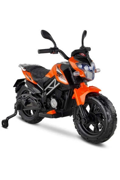 BabyHope 447 Motocross Akülü Motor Çocuk Motoru Turuncu ürün görseli 1